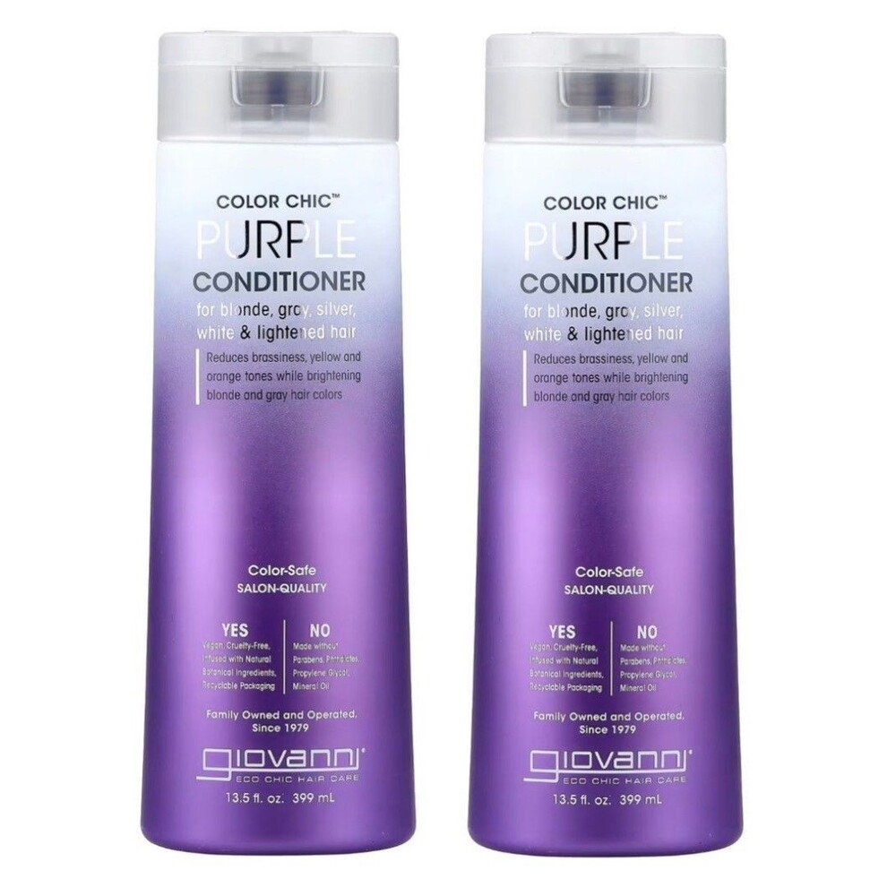 2-Pack GIOVANNI Color Chic Purple Conditioner for Blonde, Gray, Silver Hair